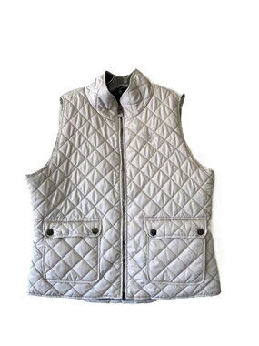 U.S. Polo Assn. Diamond Quilted Vest Sherpa Lined Ivory Large